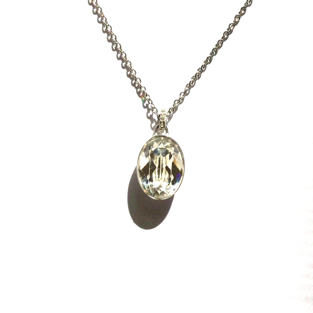 Swarovski Clear Faceted Crystal Pendant Necklace